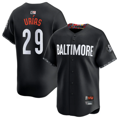 B.Orioles #29 Ram¨®n Ur¨ªas Player City Connect Replica Black Baseball Jerseys baseball jersey product view 1