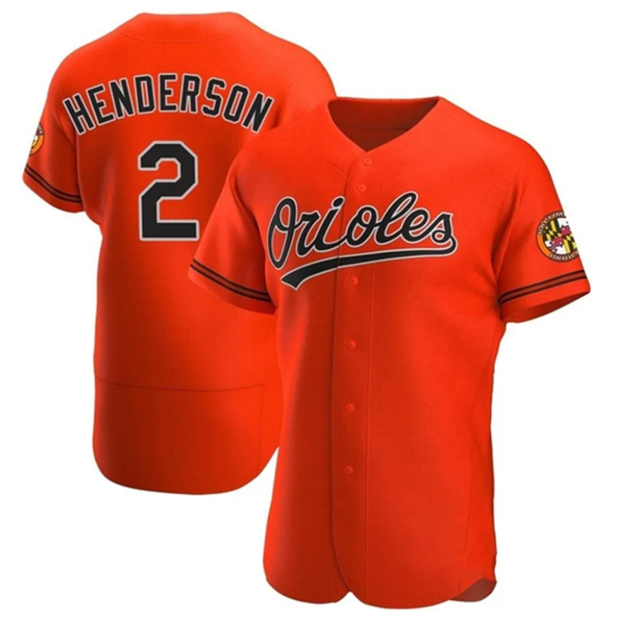 B.Orioles #2 Gunnar Henderson Player Orange Home Limited Elite Baseball Jerseys baseball jersey product view 1