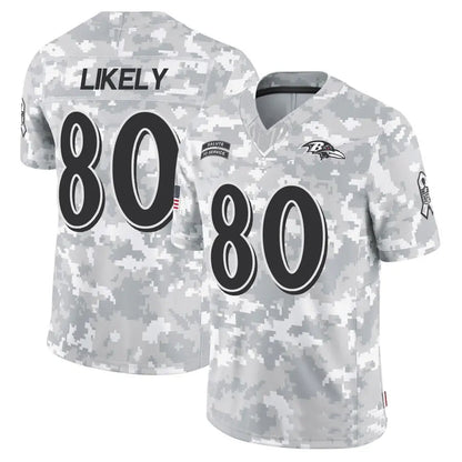 B.Ravens #80 Isaiah Likely Player Arctic Camo Salute to Service Limited Football Jerseys football jersey product view 1