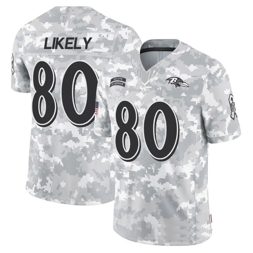 B.Ravens #80 Isaiah Likely Player Arctic Camo Salute to Service Limited Football Jerseys football jersey product view 1