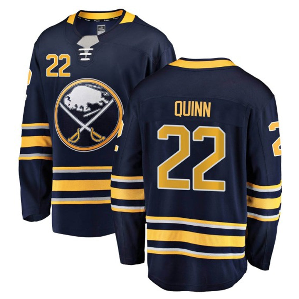 B.Sabres #22 Jack Quinn Player Supporters Home Breakaway Navy Hockey Jerseys hockey jersey product view 1