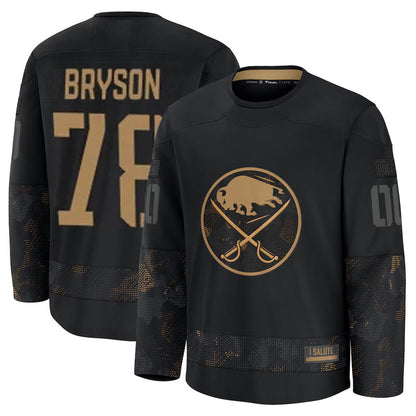 B.Sabres #78 Jacob Bryson Player Supporters Home Breakaway Black Hockey Jerseys hockey jersey product view 1