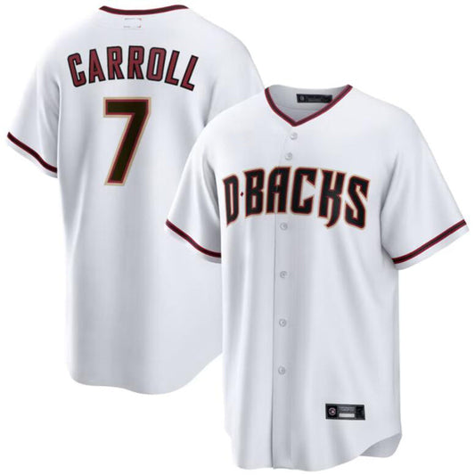 #7 Corbin Carroll Player A.Diamondbacks White Game Baseball Jerseys baseball jersey product view 1