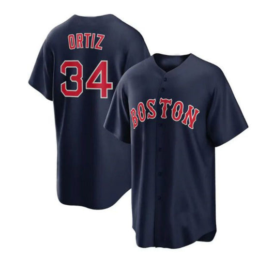 #34 David Ortiz Player B.Red Sox Navy Game Baseball Jerseys baseball jersey product view 1
