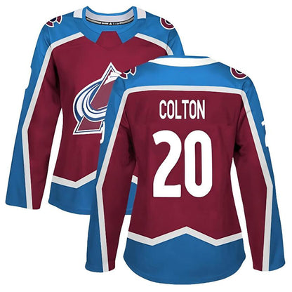 C.Avalanche #20 Ross Colton Player Supporters Home Premium Burgundy Hockey Jerseys hockey jersey product view 1