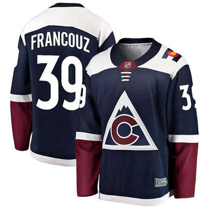 C.Avalanche #39 Pavel Francouz Player Supporters Alternate Premium Navy Hockey Jerseys hockey jersey product view 1