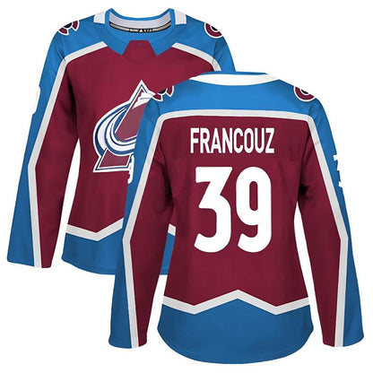 C.Avalanche #39 Pavel Francouz Player Supporters Home Premium Burgundy Hockey Jerseys hockey jersey product view 1