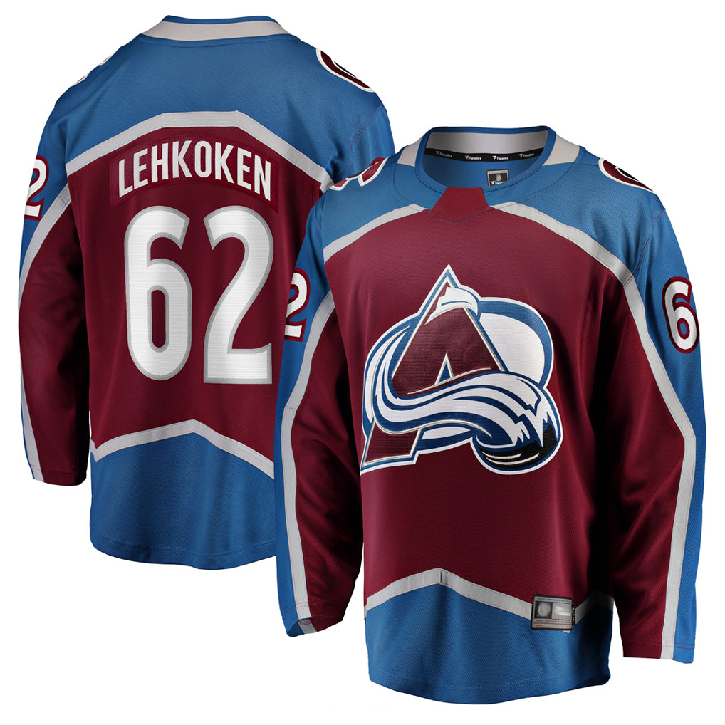 C.Avalanche #62 Artturi Lehkonen Player Supporters Breakaway Home Game Hockey Jerseys hockey jersey product view 1