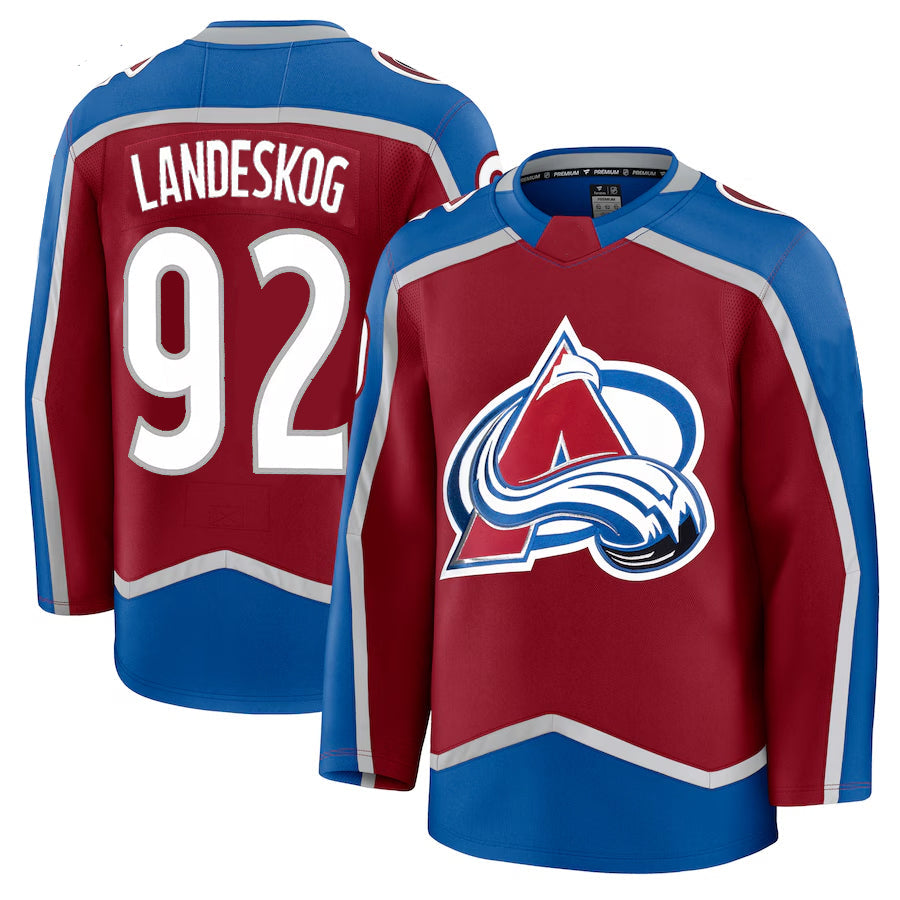 C.Avalanche #92 Gabriel Landeskog Player Supporters Home Premium Burgundy Hockey Jerseys hockey jersey product view 1