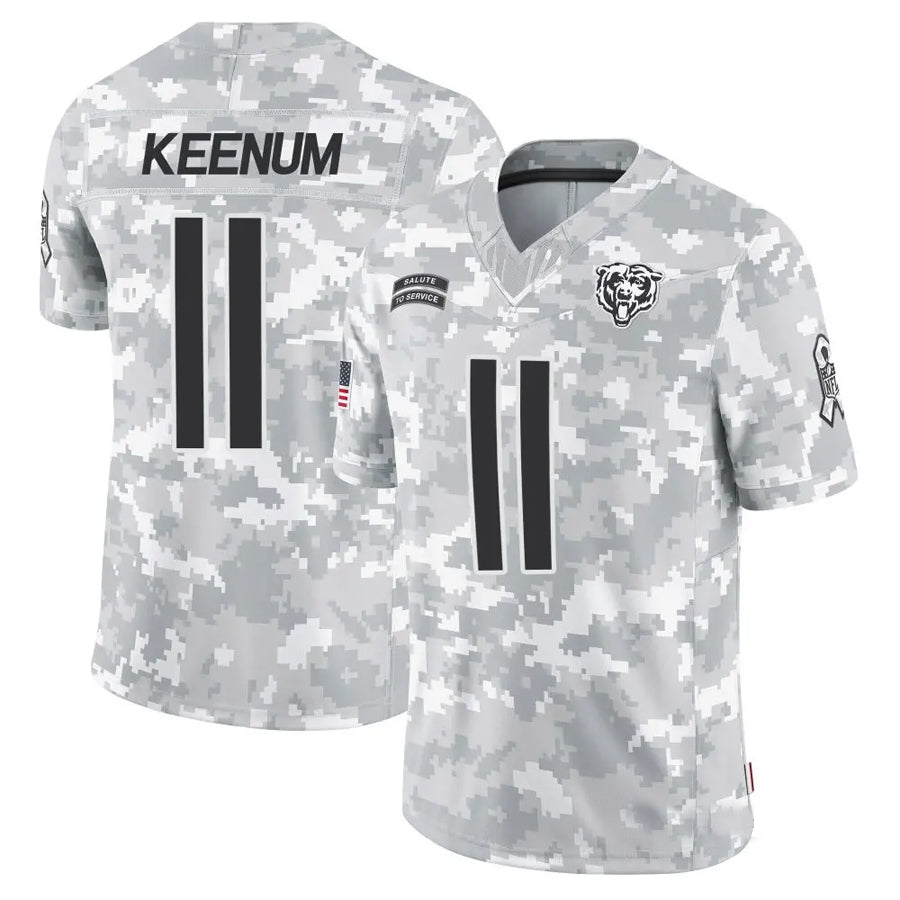 C.Bears #11 Case Keenum Player White Arctic Camo Salute to Service Limited Football Jerseys football jersey product view 1