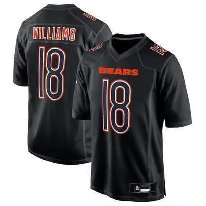 C.Bears #18 Caleb Williams Player Carbon Black Fashion Jersey Game Football Jerseys football jersey product view 1