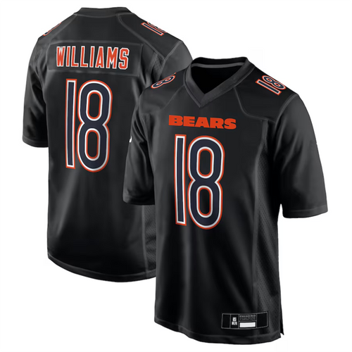 C.Bears #18 Caleb Williams Player Carbon Black Fashion Jersey Game Football Jerseys football jersey product view 1