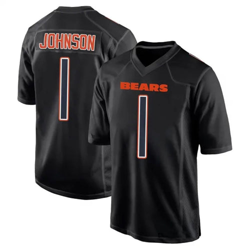 C.Bears #1 Jaylon Johnson Player Carbon Black Fashion Football Jerseys football jersey product view 1