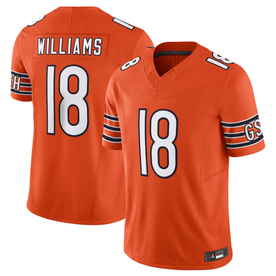 C.Bears Caleb Williams Orange Vapor F.U.S.E. Limited Jersey Player Football Jerseys football jersey product view 1