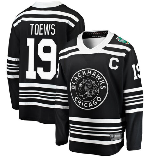 C.Blackhawks #19 Jonathan Toews Player Supporters Classic Replica Black Hockey Jerseys hockey jersey product view 1