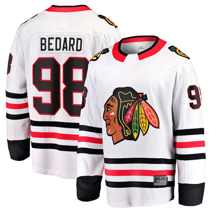 C.Blackhawks #98 Connor Bedard Player Supporters Away Breakaway White Hockey Jerseys hockey jersey product view 1