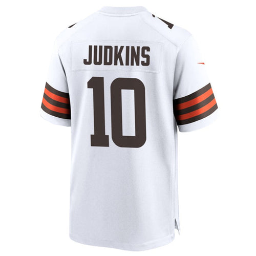 C.Browns #10 Quinshon Judkins Player White Home Game Football Jerseys football jersey product view 1