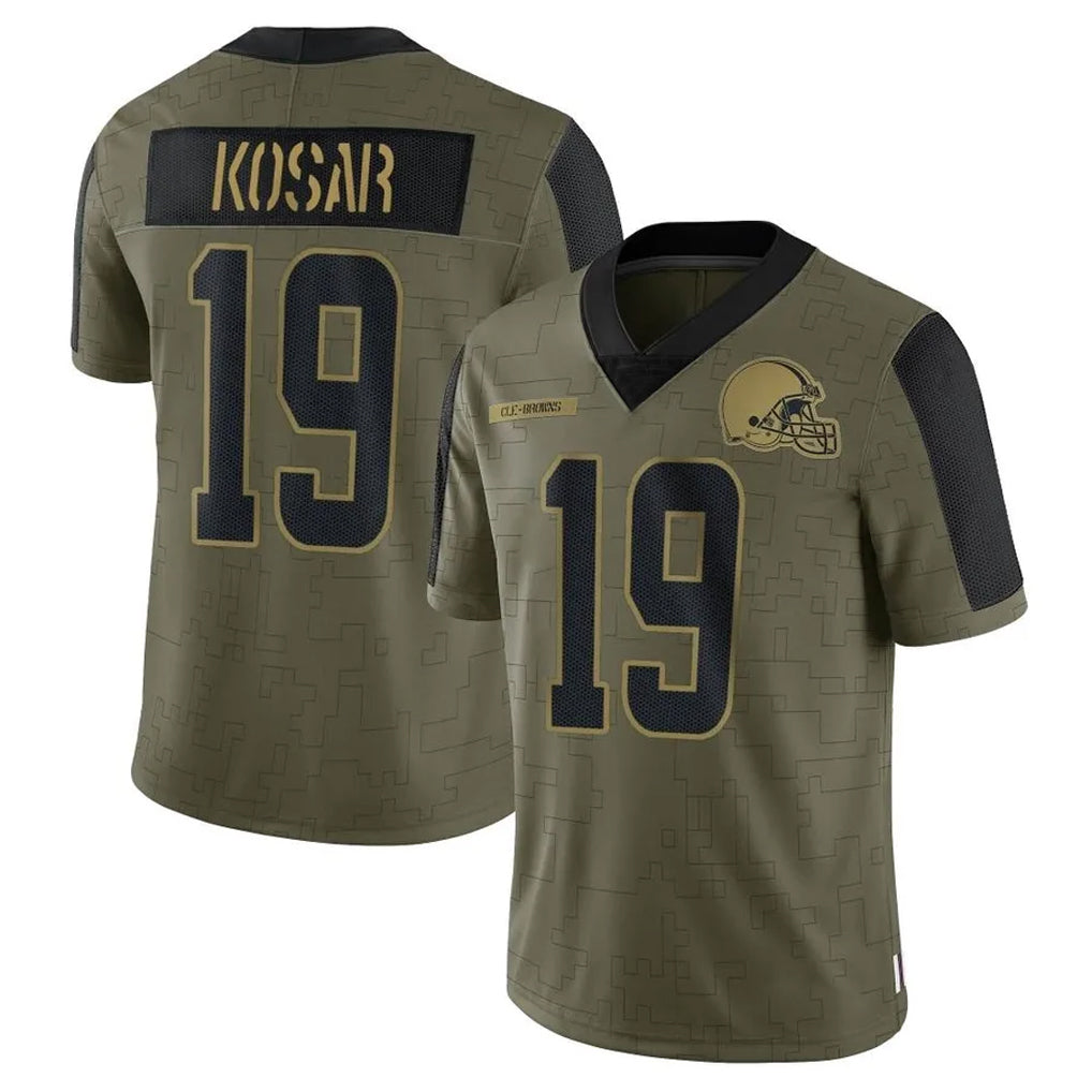 C.Browns #19 Bernie Kosar Player Olive Salute To Service Limited Football Jerseys football jersey product view 1