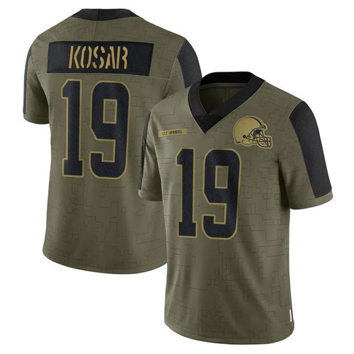 C.Browns #19 Bernie Kosar Player Olive Salute To Service Limited Football Jerseys football jersey product view 1