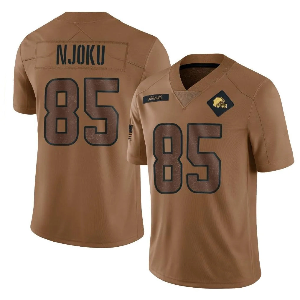 C.Browns #85 David Njoku Player Brown Salute To Service Limited Football Jerseys football jersey product view 1