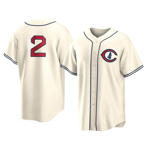 C.Cubs #2 Nico Hoerner Player Cream Home Replica Stitched Baseball Jerseys baseball jersey product view 1