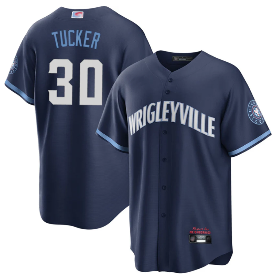 C.Cubs #30 Kyle Tucker Player Navy Home Replica Baseball Jerseys baseball jersey product view 1