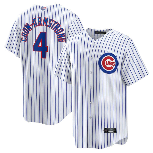 #4 Pete Crow-Armstrong Player C.Cubs Home Replica Baseball Jerseys -White baseball jersey product view 1