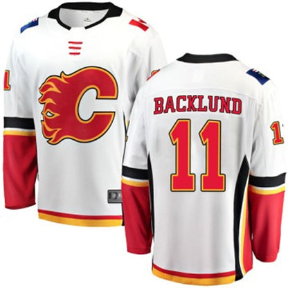 C.Flames #11 Mikael Backlund Player Supporters Breakaway White Hockey Jerseys hockey jersey product view 1