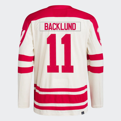 C.Flames #11 Mikael Backlund Player Supporters White Heritage Classic Hockey Jerseys hockey jersey product view 1