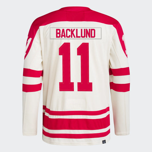 C.Flames #11 Mikael Backlund Player Supporters White Heritage Classic Hockey Jerseys hockey jersey product view 1