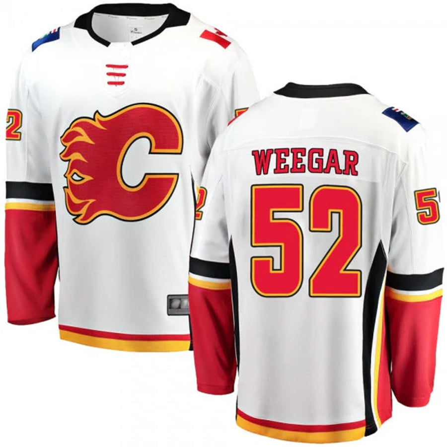 C.Flames #52 MacKenzie Weegar Player Supporters Breakaway White Hockey Jerseys hockey jersey product view 1
