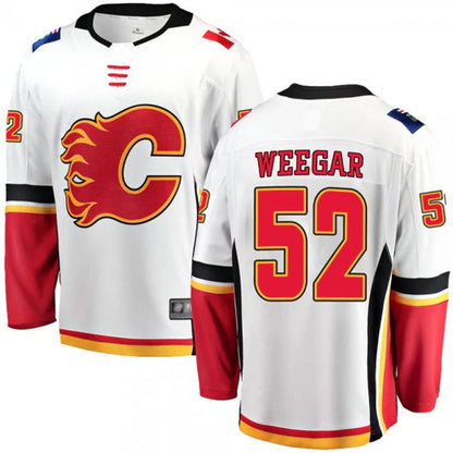 C.Flames #52 MacKenzie Weegar Player Supporters Breakaway White Hockey Jerseys hockey jersey product view 1