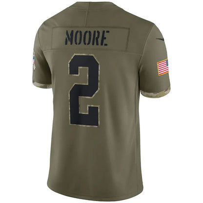 C.Panthers #2 D.J. Moore Olive 2022 Salute To Service Limited Player Jersey Stitched American Football Jerseys football jersey product view 1