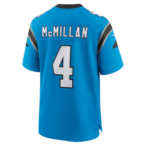 C.Panthers #4 Tetairoa McMillan Player Blue Game Football Jerseys football jersey product view 1