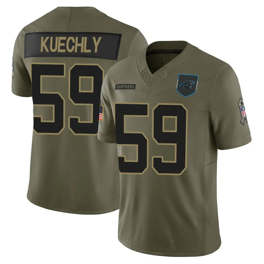 C.Panthers #59 Luke Kuechly Player Olive Salute To Service Limited Football Jerseys football jersey product view 1