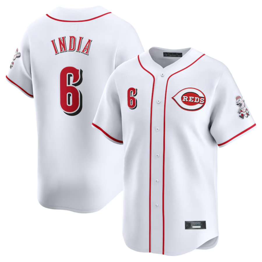 C.Reds #6 Jonathan India Player White Home Limited Elite Baseball Jerseys baseball jersey product view 1
