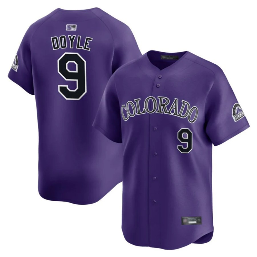 C.Rockies #9 Brenton Doyle Player Purple Limited Baseball Jerseys baseball jersey product view 1