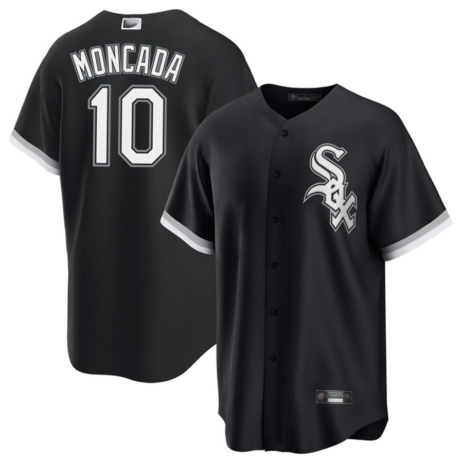 C.White Sox #10 Yoan Moncada Player Black Replica Baseball Jerseys baseball jersey product view 1