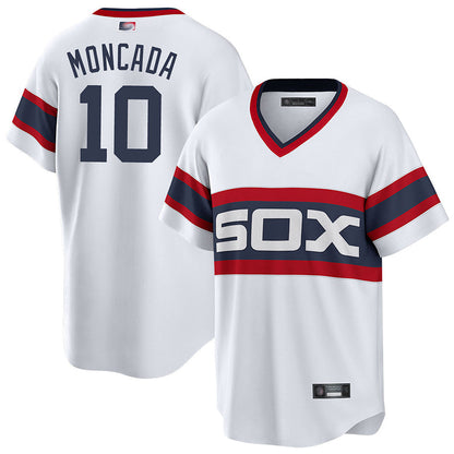 C.White Sox #10 Yoan Moncada Player White Replica Baseball Jerseys baseball jersey product view 1