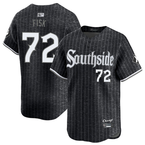 C.White Sox #72 Carlton Fisk Player City Connect Limited Black Baseball Jerseys baseball jersey product view 1