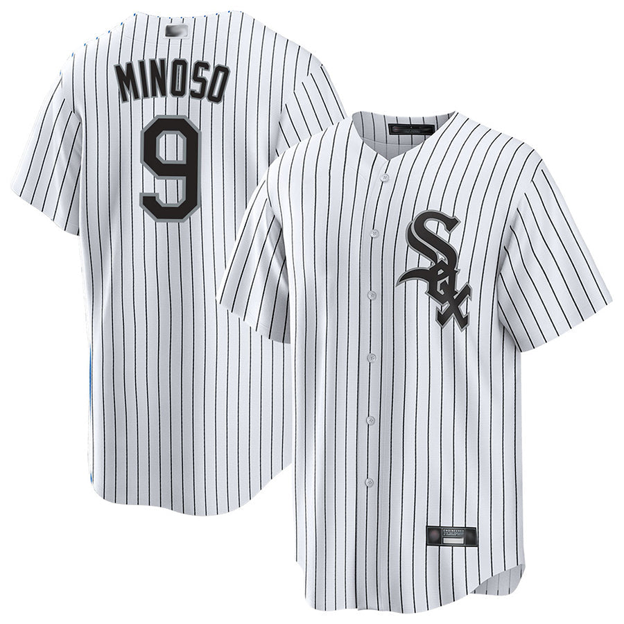 C.White Sox #9 Minnie Minoso Player White Home Replica Baseball Jerseys baseball jersey product view 1