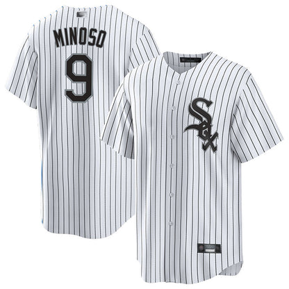 C.White Sox #9 Minnie Minoso Player White Home Replica Baseball Jerseys baseball jersey product view 1
