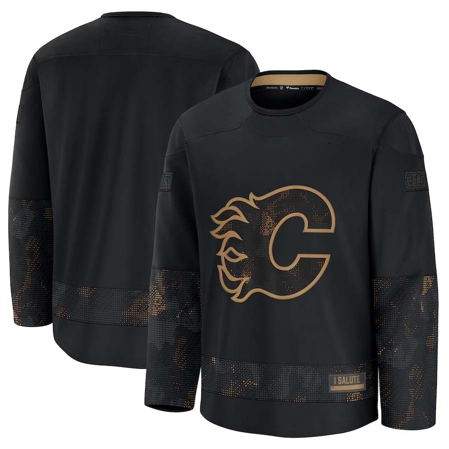 C.Flames Supporters Blank Player Game Jersey - Black Stitched American Hockey Jerseys hockey jersey product view 1