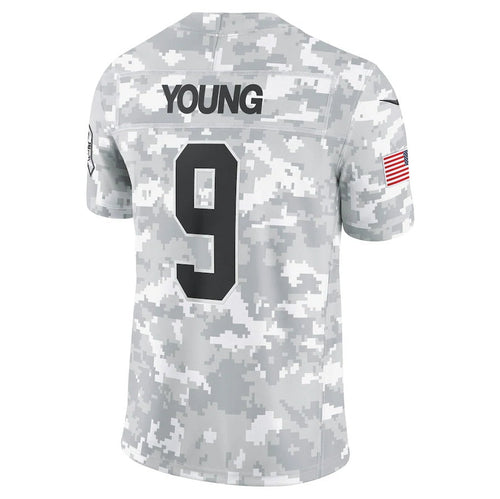 C.Panthers #9 Bryce Young Player Arctic Camo Salute to Service Limited Stitched American Football Jerseys football jersey product view 1