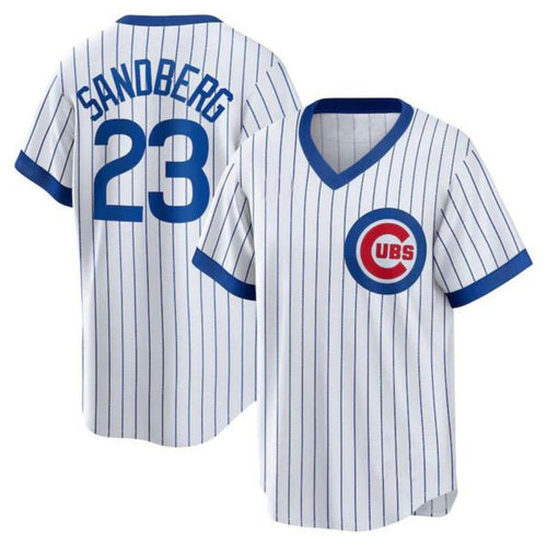 #23 Ryne Sandberg Player C.Cubs White Home Cooperstown Collection Baseball Jerseys baseball jersey product view 1