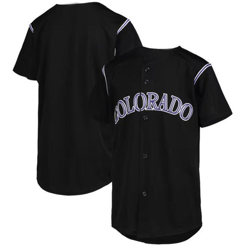C.Rockies Black Player Alternate Replica Team Baseball Jerseys baseball jersey product view 1