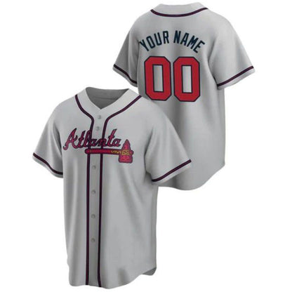 Custom A.Braves Gray Game Stitched Baseball Jerseys baseball jersey product view 1