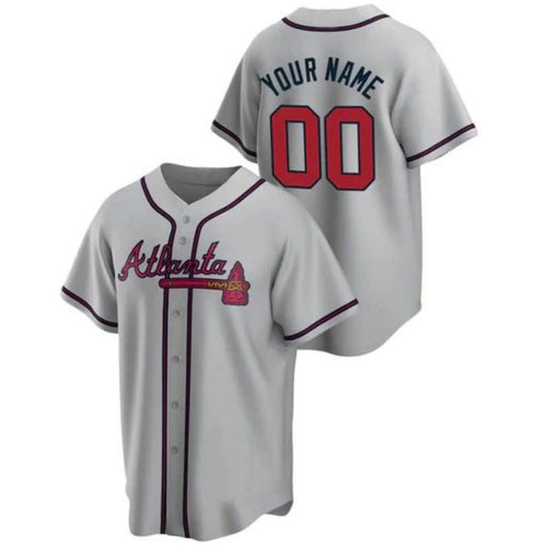 Custom A.Braves Gray Game Stitched Baseball Jerseys baseball jersey product view 1