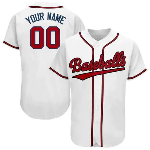 Custom A.Braves Personalized Button Down Stitched Baseball Jerseys baseball jersey product view 1