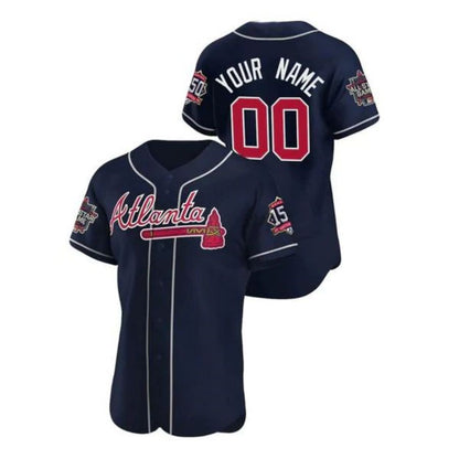 Custom A.Braves Stitched Navy-Red Elite Baseball Jerseys baseball jersey product view 1